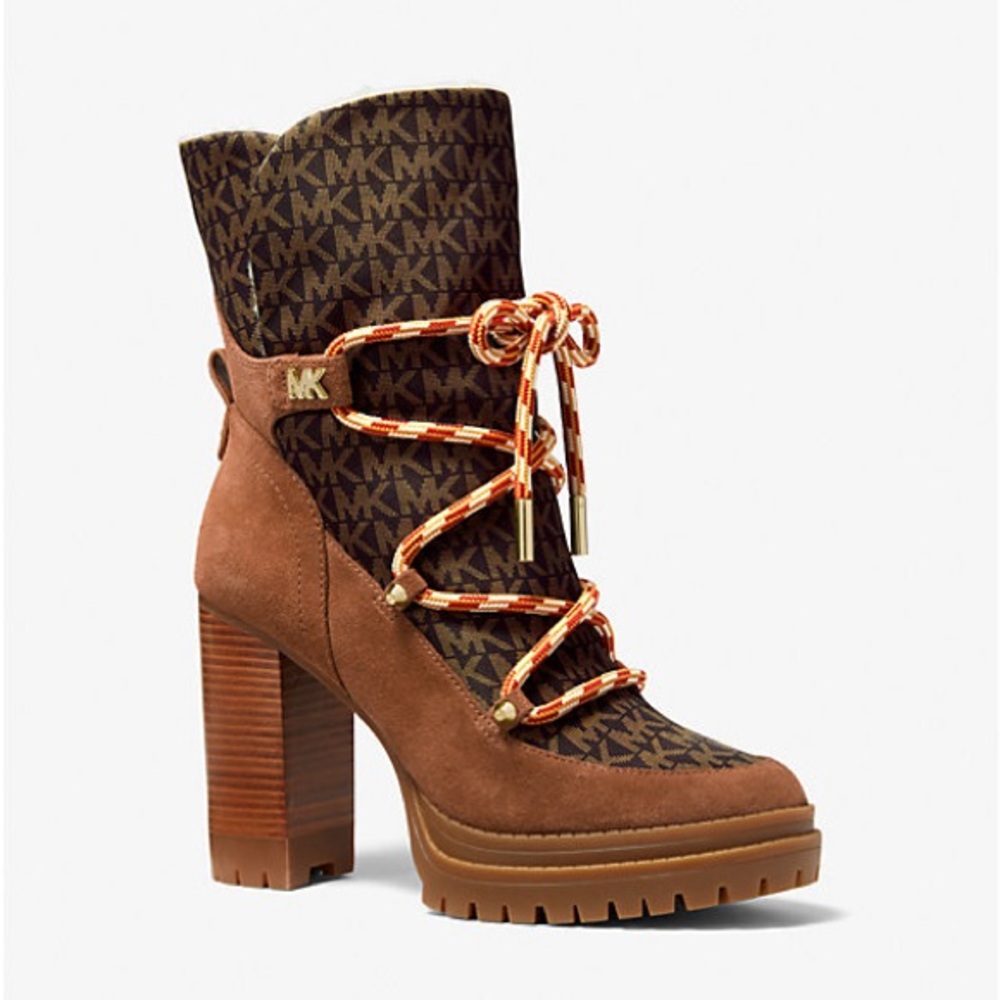 MICHAEL Michael Kors CULVER Brown and Tan Heeled Boots